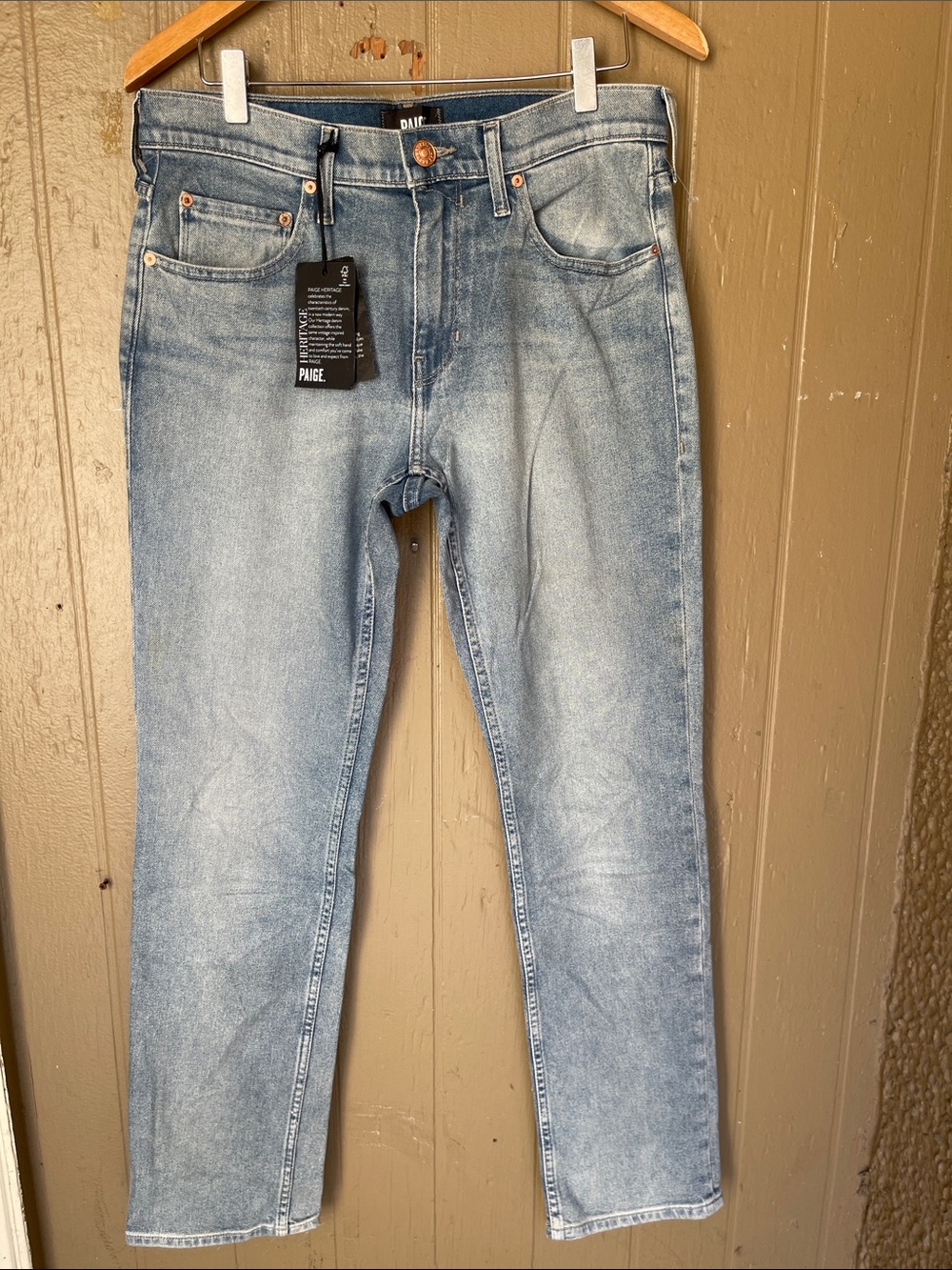 PAIGE Federal Slim Fit Straight Men's Jeans in Light Wash Size 31 X 30